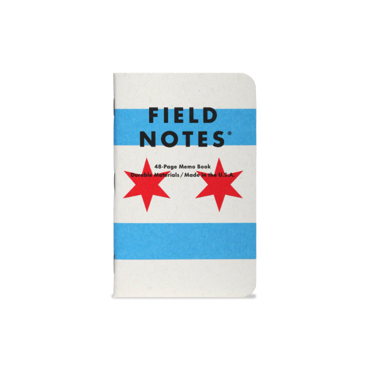Field Notes notebook with red star design on a white background