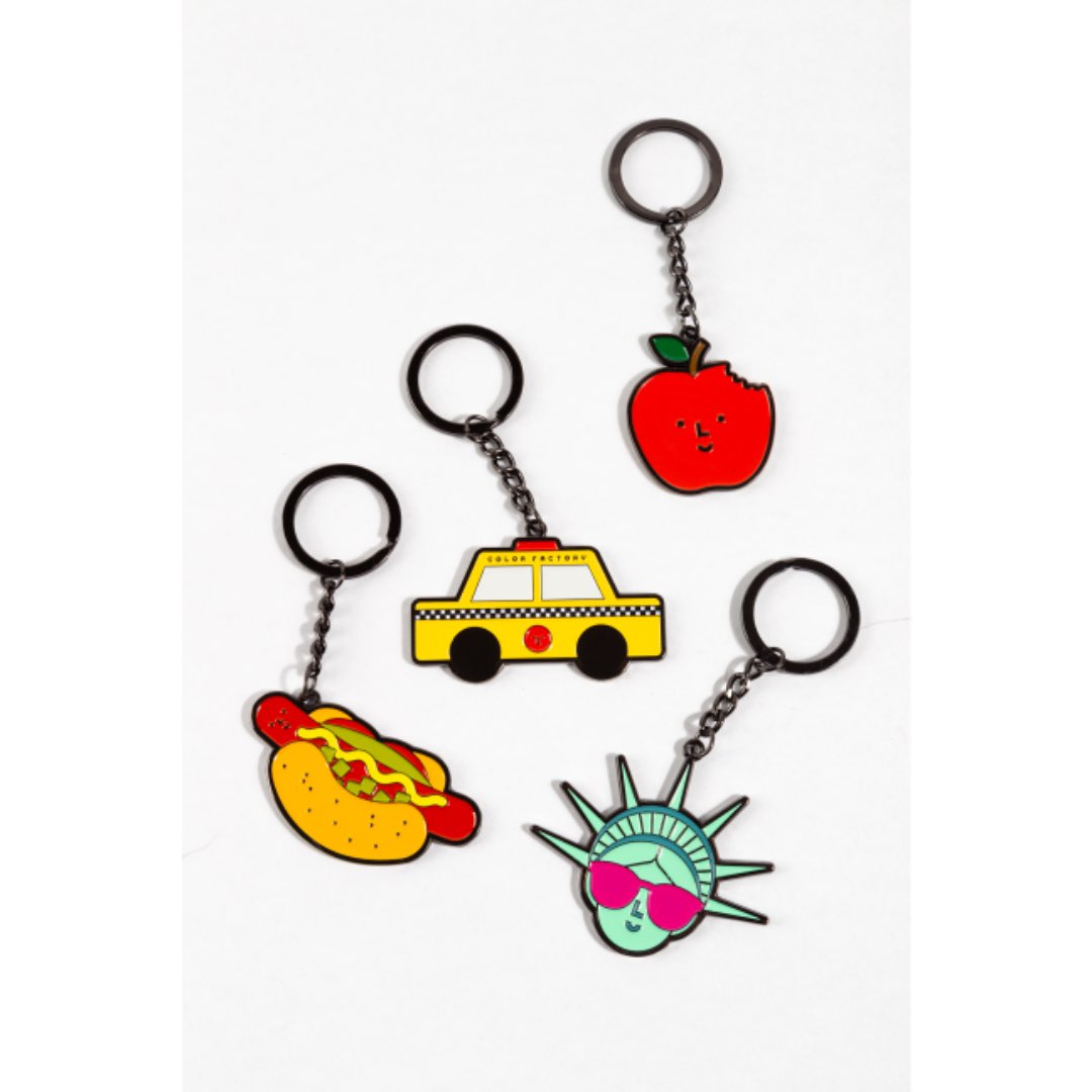 Yellow Taxi Icon Keychain