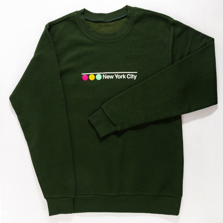 NYC Subway Style Adult Lettering Crewneck Sweatshirt