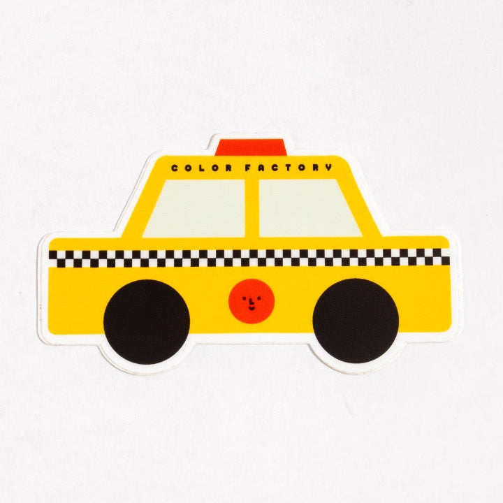Yellow Taxi Icon Die Cut Sticker