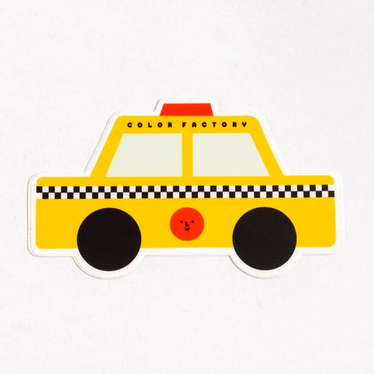 Yellow Taxi Icon Die Cut Sticker