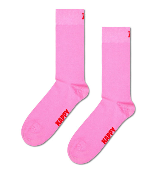 Pink Solid Crew Sock