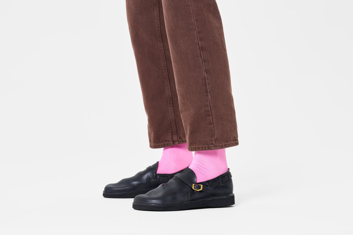 Pink Solid Crew Sock