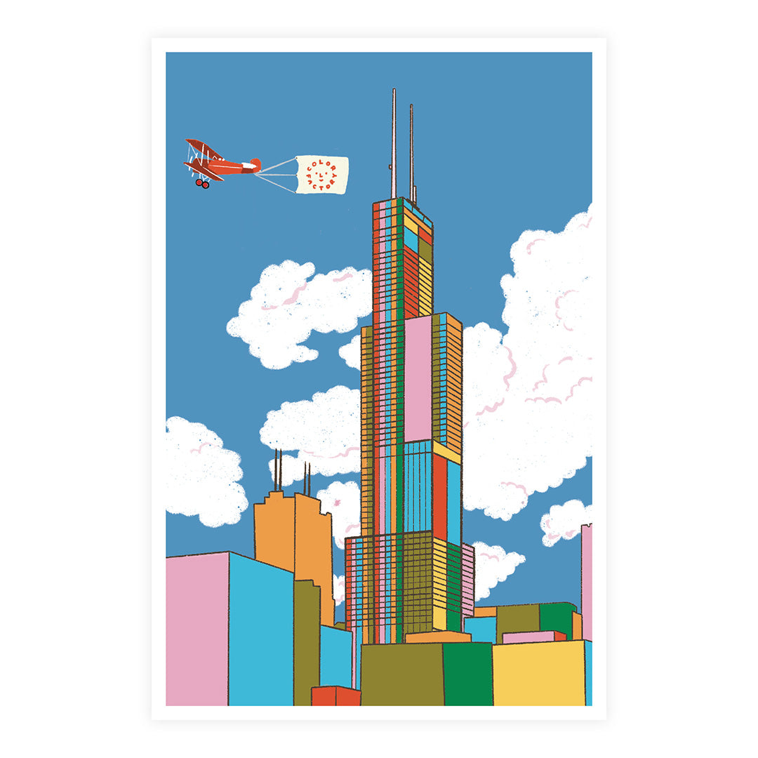 Chicago Color Factory Postcard by Artist Leanne Gan