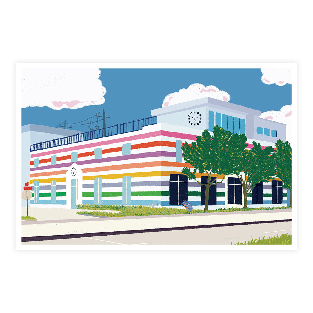 Houston Color Factory Postcard by Artist Leanne Gan
