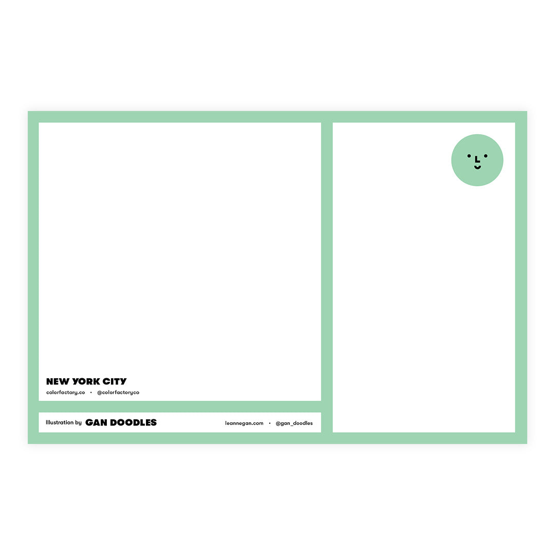 New York City Color Factory Postcard by Artist Leanne Gan