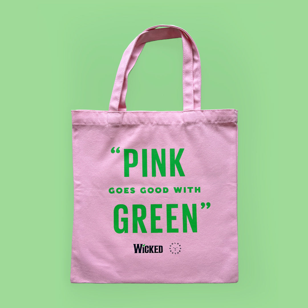 Pink Goes Good with Green Smiley Logo Tote Color Factory