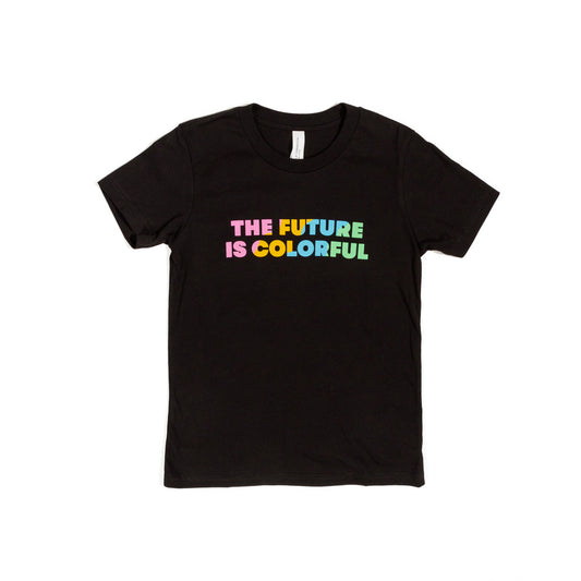 Future is Colorful Screen Printed Black Kid's T-Shirt