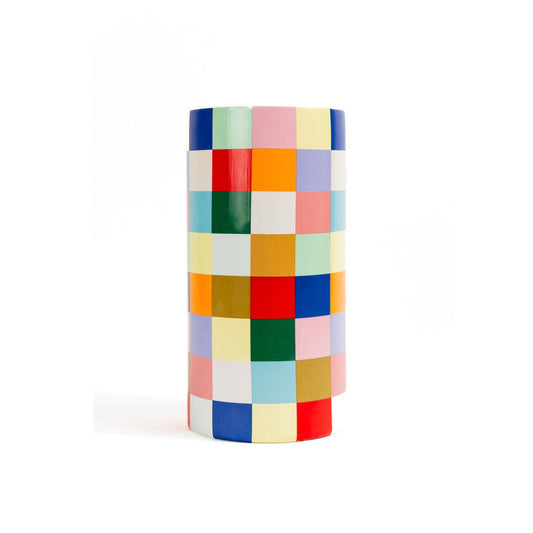 Checkered Ceramic Vase