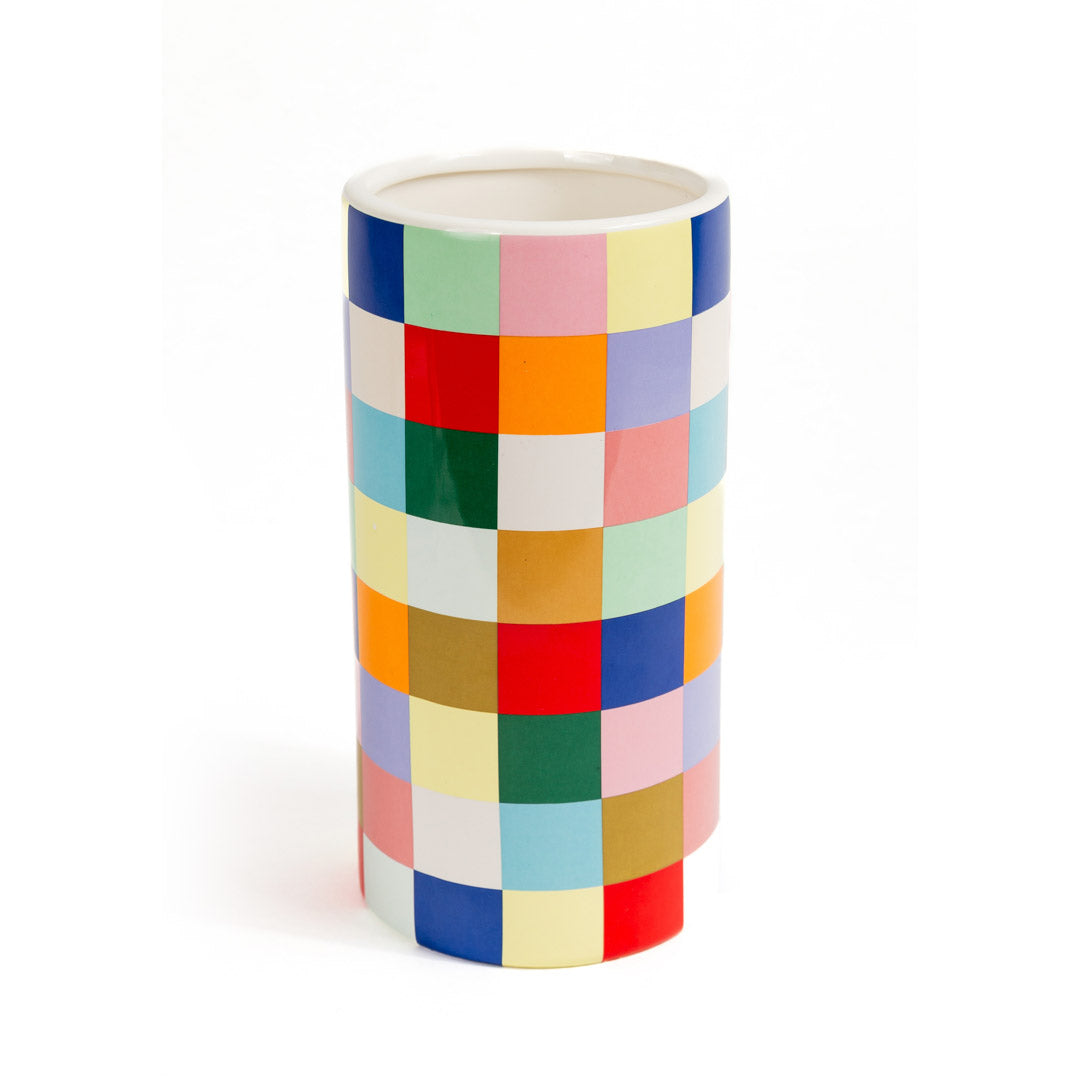 Checkered Ceramic Vase
