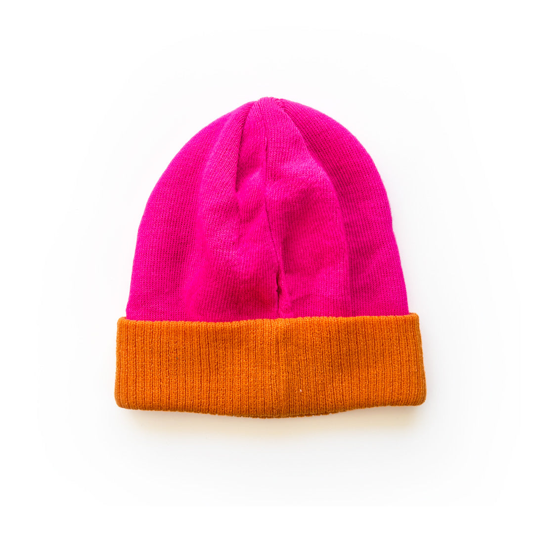 Colorblock Beanie in Pink
