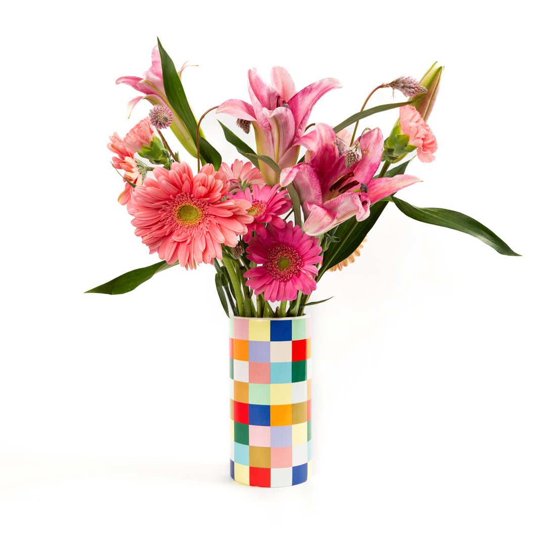 Checkered Ceramic Vase