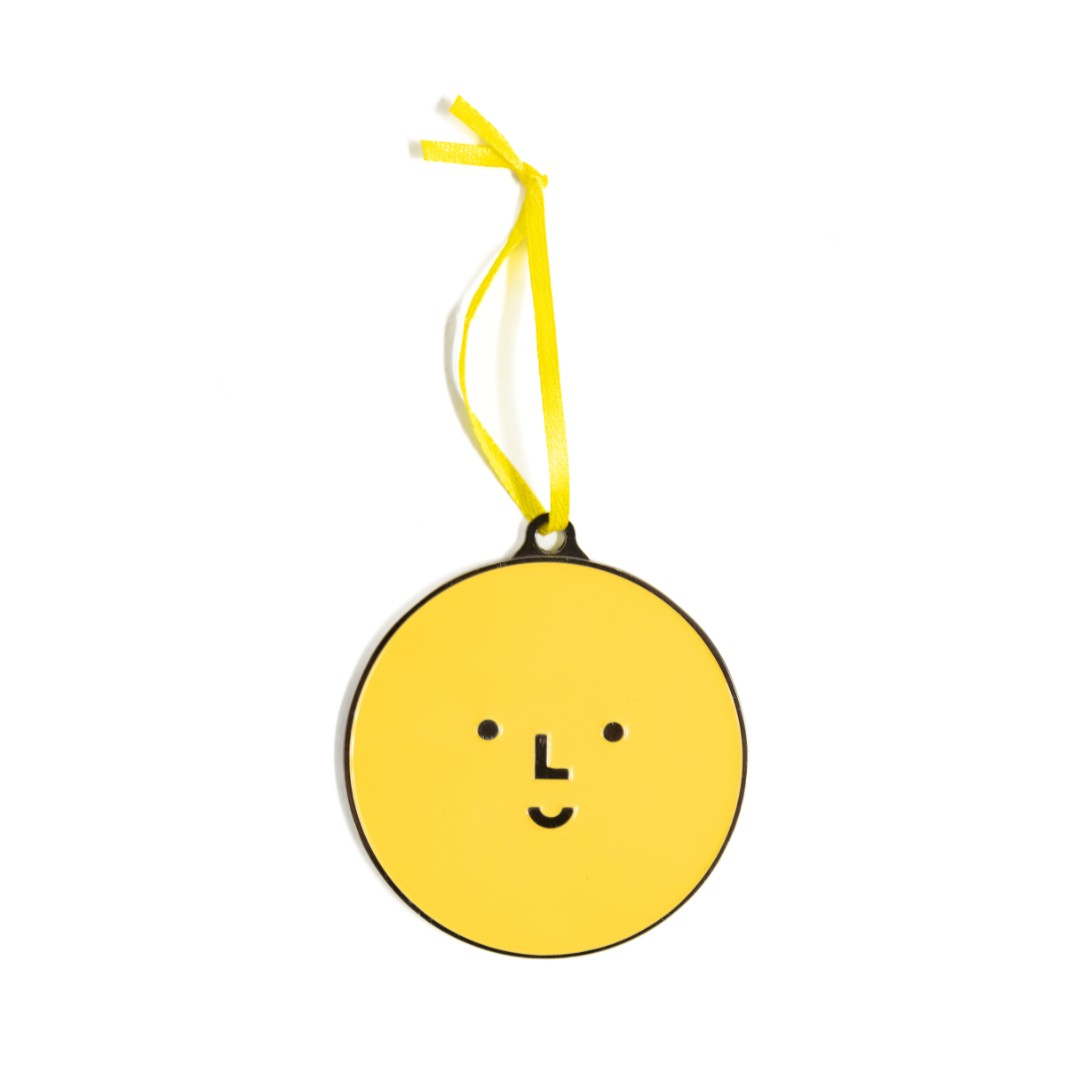 Yellow Smiley Logo Ornament