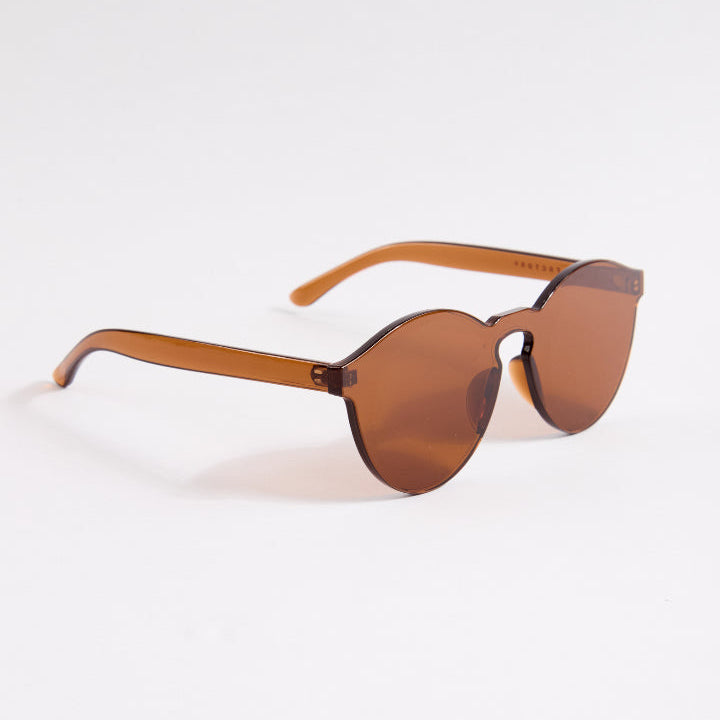 Brown sunglasses on a white background