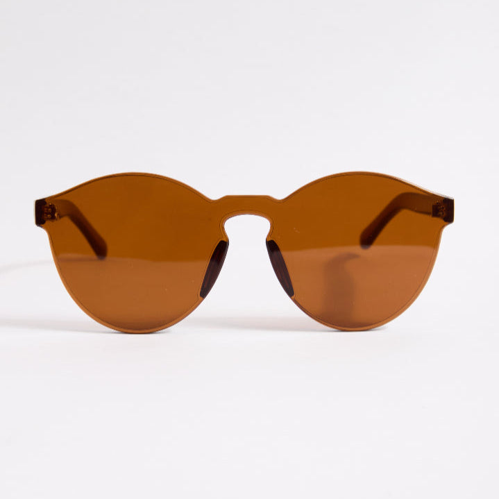 Brown sunglasses on a white background