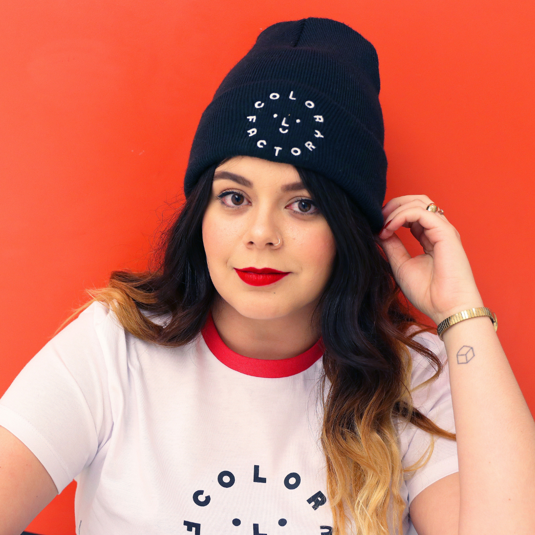 Black Color Factory Logo Beanie