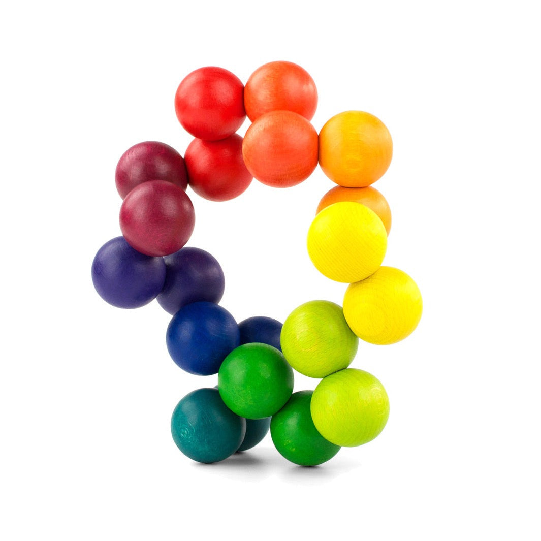 Rainbow Wooden Playable Art Ball