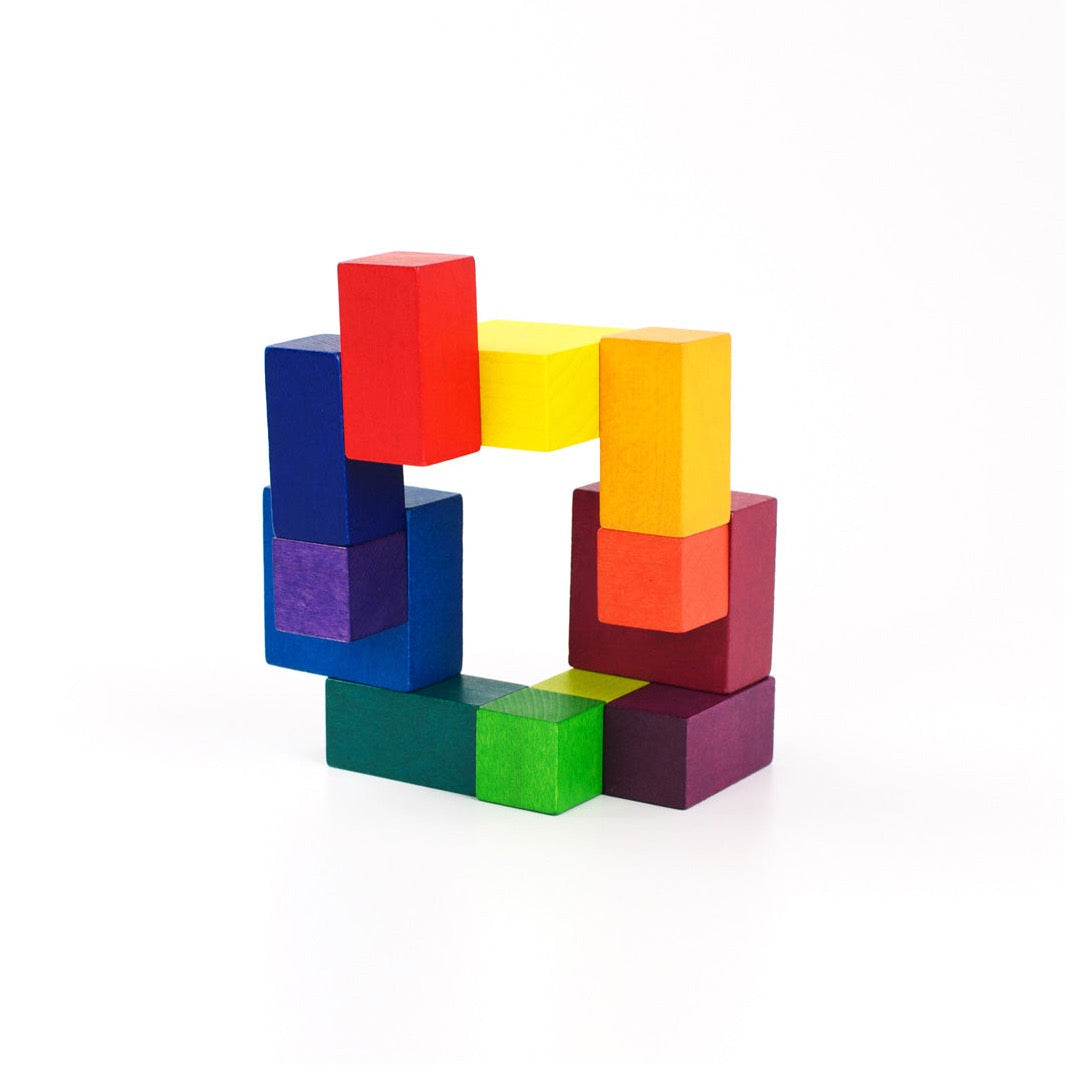 Rainbow Wooden Playable Art Cube