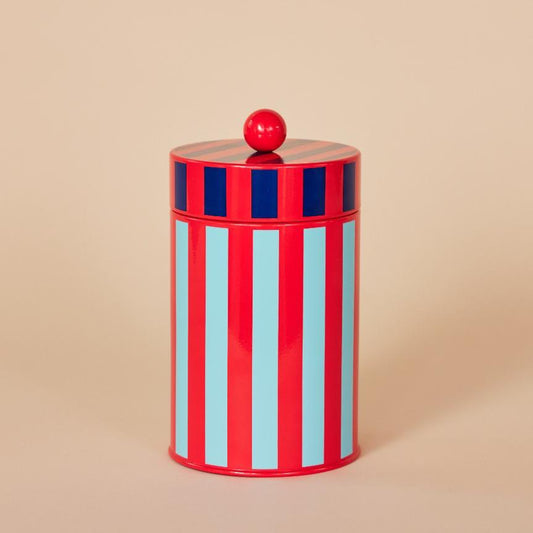 Tall Striped Canister