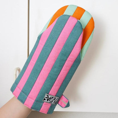 Striped Oven Mitt in Ginger