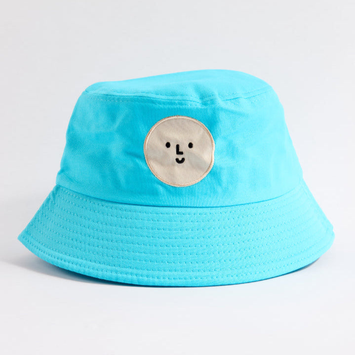 Blue Cotton Smiley Logo Bucket Hat