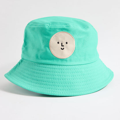 Green Cotton Smiley Logo Bucket Hat