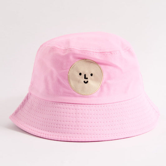 Pink Cotton Smiley Logo Bucket Hat