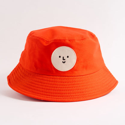 Red Cotton Smiley Logo Bucket Hat