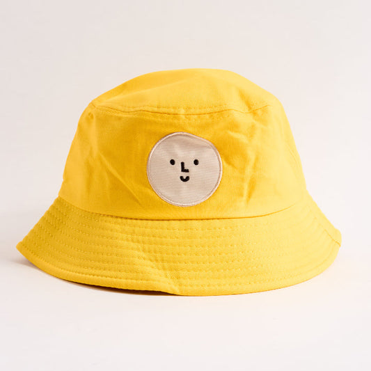 Yellow Cotton Smiley Logo Bucket Hat