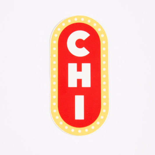Chicago marquee sign die cut sticker on white background