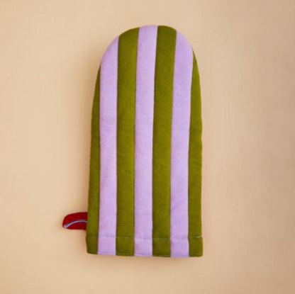 Striped Oven Mitt in Eggplant