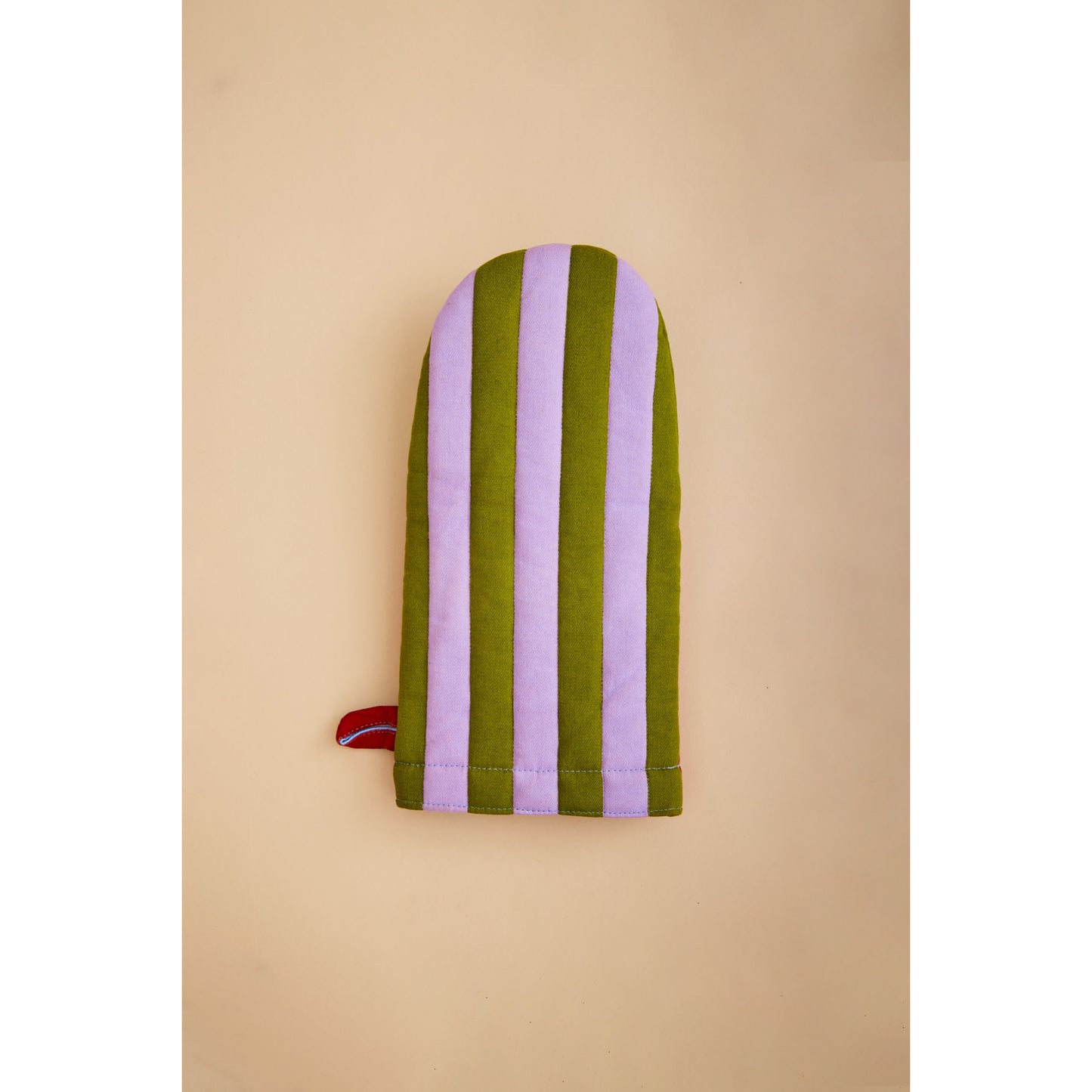 Striped Oven Mitts in Eggplant