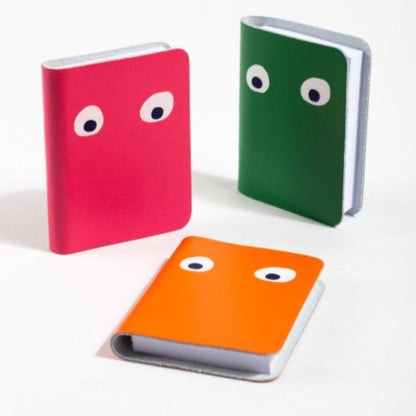 Googly Eye Mini Leather Notebook in Green