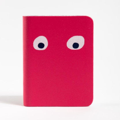 Googly Eye Mini Leather Notebook in Pink