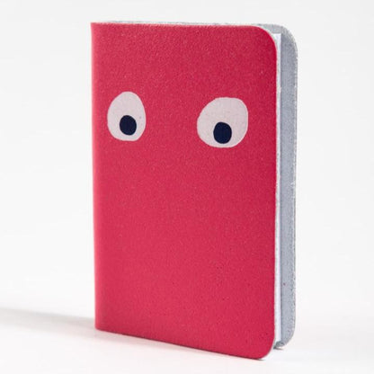 Googly Eye Mini Leather Notebook in Pink