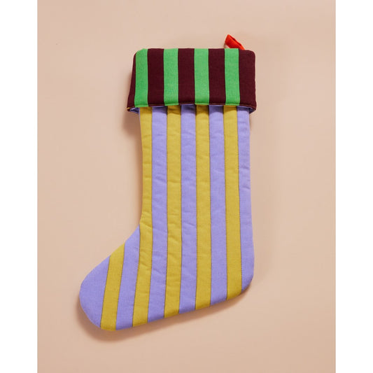 Striped Holiday Stocking in Jalapeño