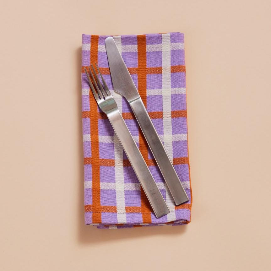 Lavender Woven Plaid Napkin