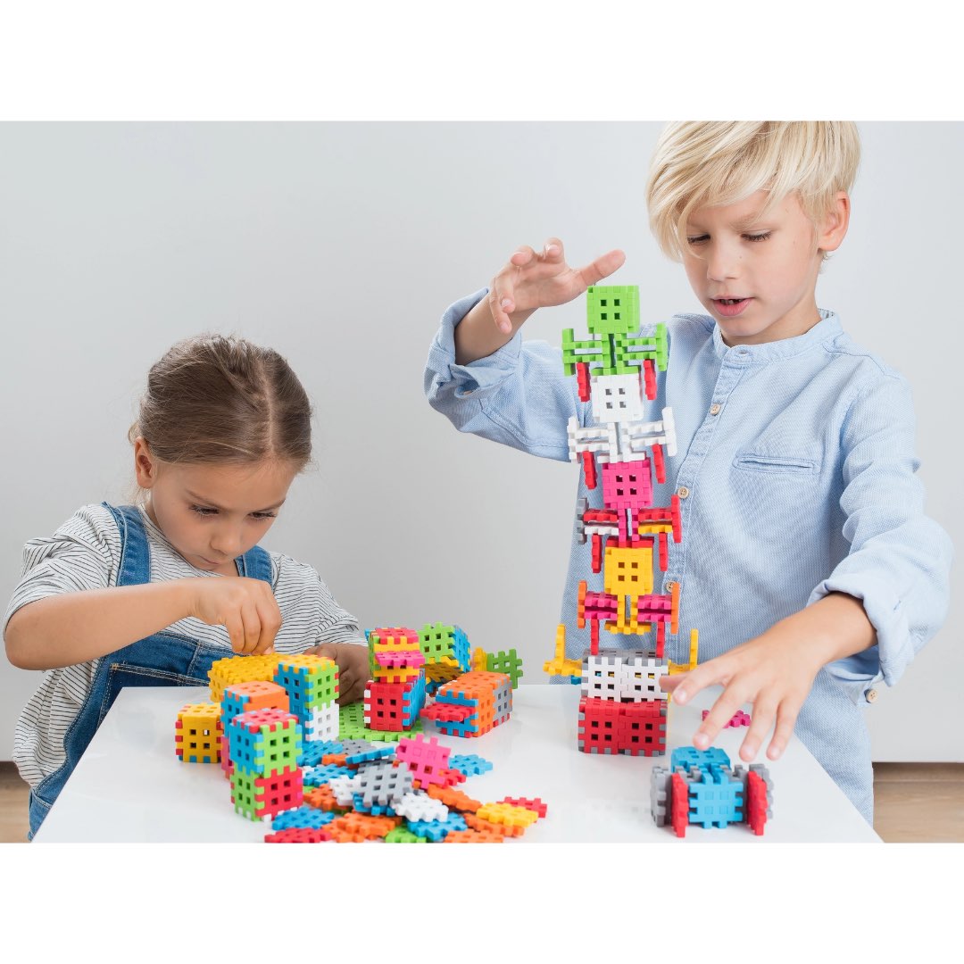 Mini Waffle Blocks in Primary Colors