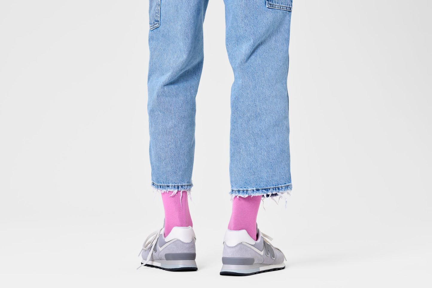 Pink Solid Crew Sock
