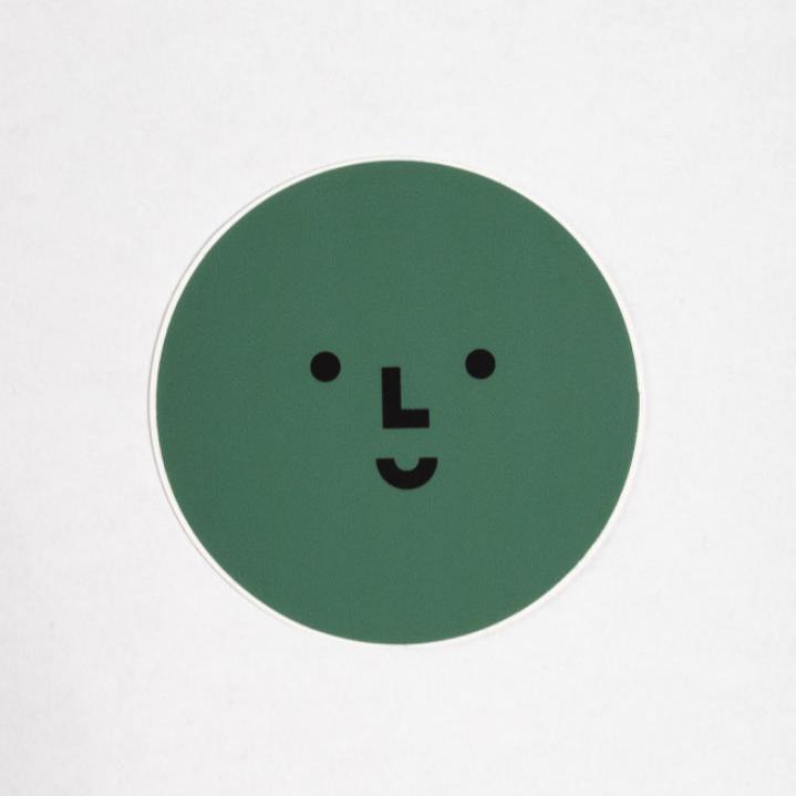 Smiley Logo Vinyl Sticker - Dark Green