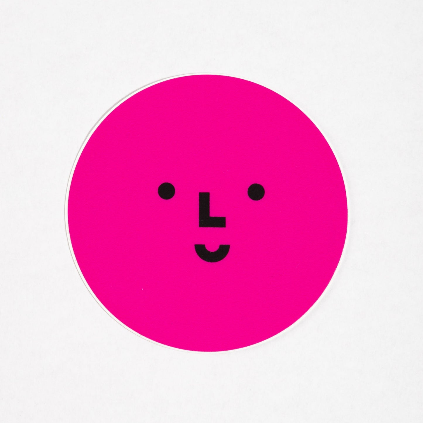 Smiley Logo Vinyl Sticker - Hot Pink