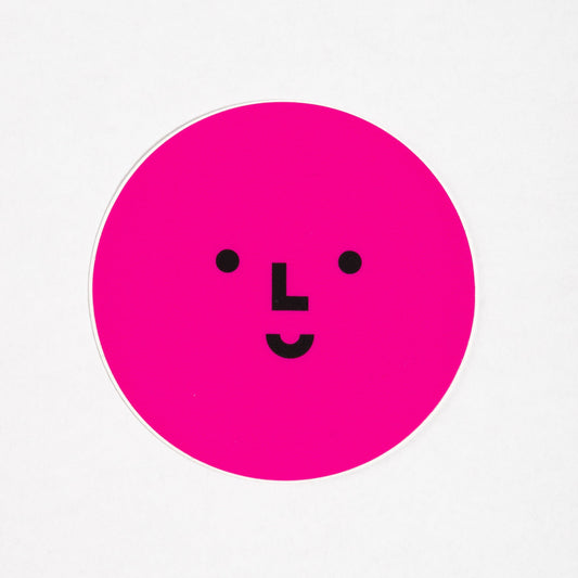 Smiley Logo Vinyl Sticker - Hot Pink