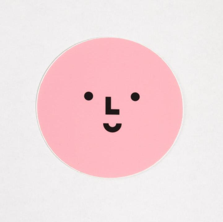 Smiley Logo Vinyl Sticker - Light Pink