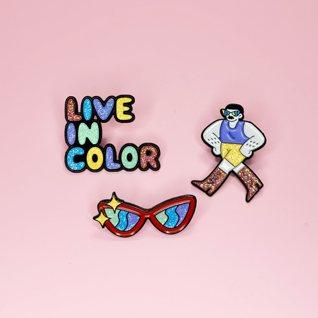 Color Crew Pin Live in Color Enamel Pin Set – Color Factory