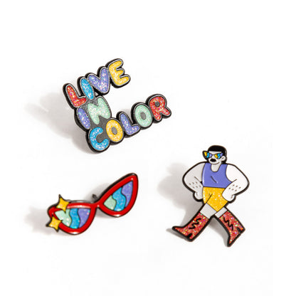 Live in Color Enamel Pin Set