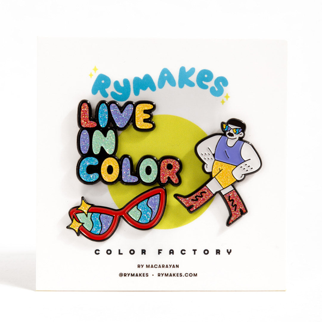 Ry Makes × Color Factory"Live in Color" Enamel Pin Set