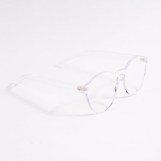 Clear eyeglasses on a white background