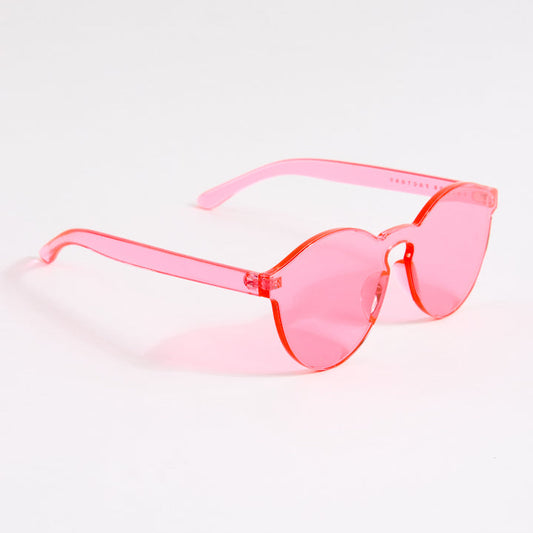 Pink sunglasses on a white background