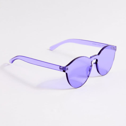 Purple sunglasses on a white background