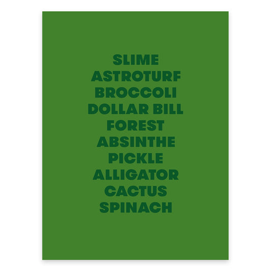 Green Favorite Things Poster